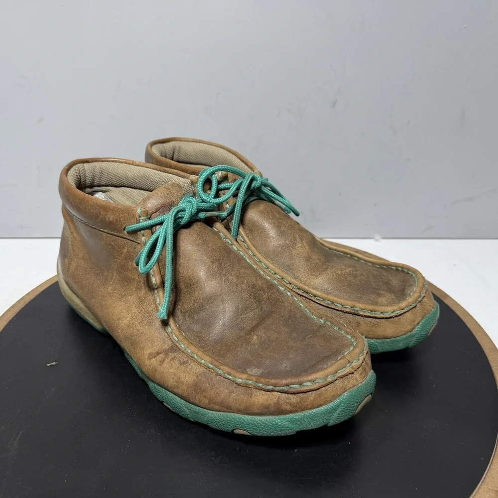 Twisted X Shoes Mens Size 10 Brown Leather Moc Toe Driving Comfort WDM0020
